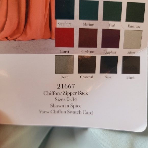 NWT Morilee Chiffon Bridesmaid Dress with Flutter Sleeve and Front Slit 8 - Picture 9 of 10